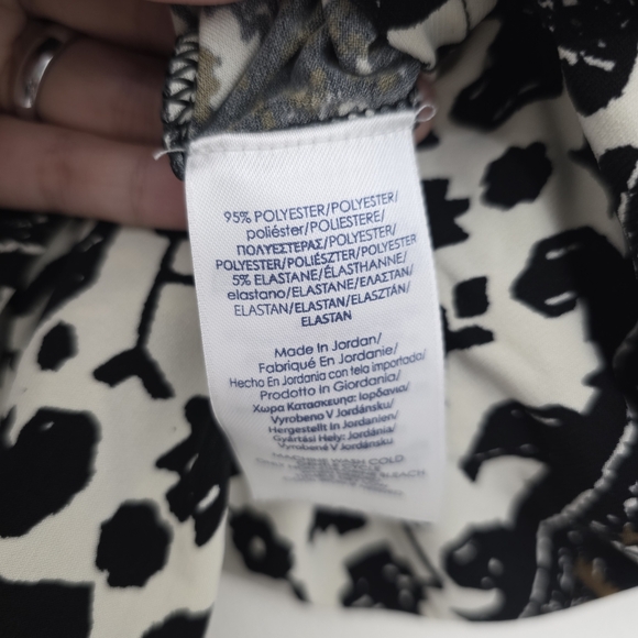 Chaps Black and White Women's Abstract Patten Shirt Size Large - Picture 7 of 7